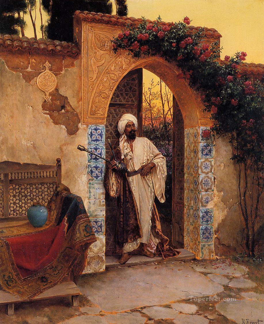 By the Entrance Arabian painter Rudolf Ernst Oil Paintings